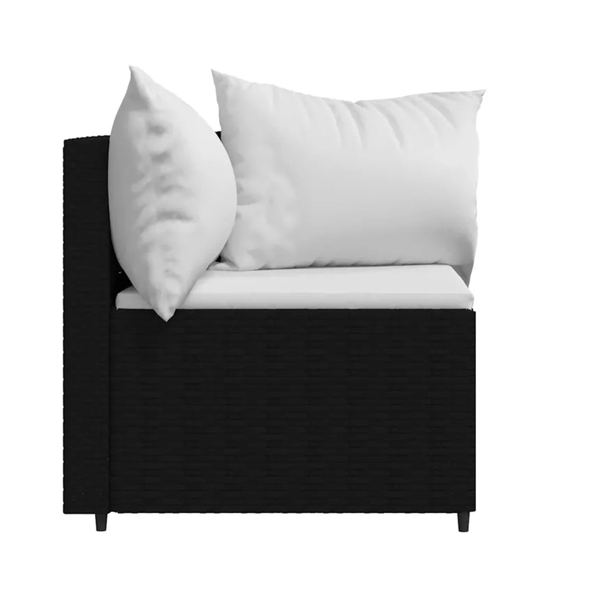 Vidaxl Ecksofa-Module aus Polyrattan mit Kissen, 2er-Set, Schwarz - Bild 4