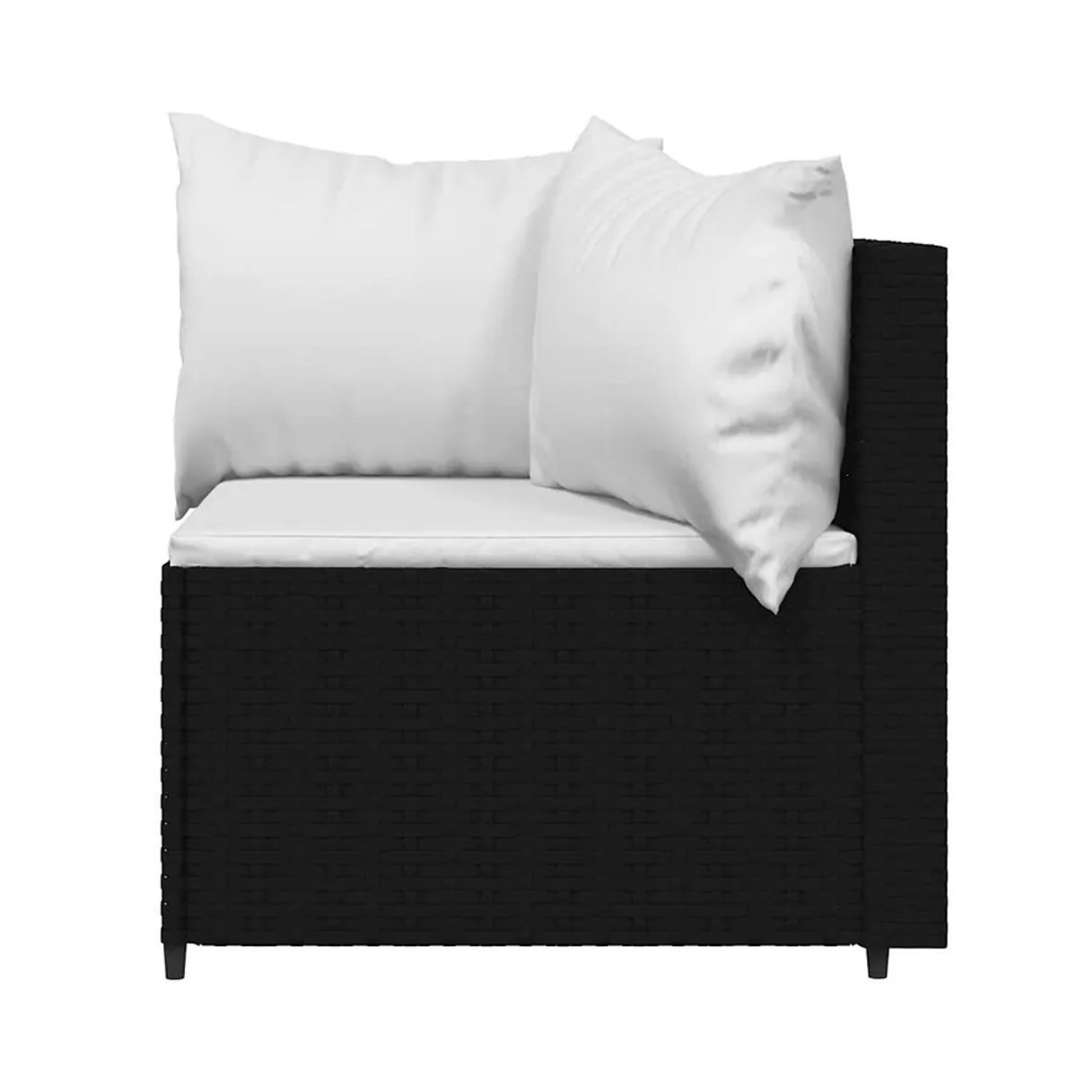 Vidaxl Ecksofa-Module aus Polyrattan mit Kissen, 2er-Set, Schwarz - Bild 5
