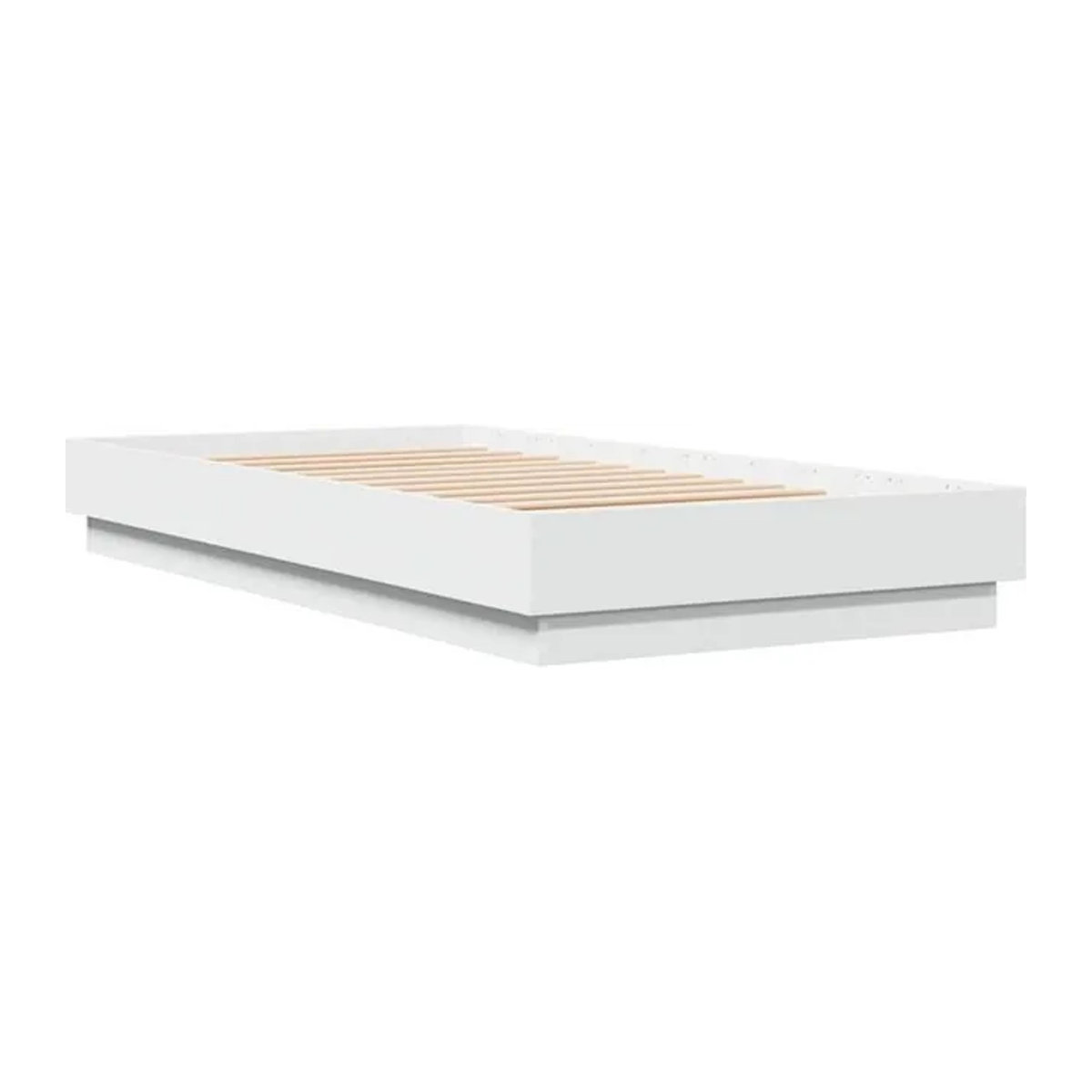 Vidaxl Einzelbett Bettgestell aus Holzwerkstoff in Weiß, B/T/H: 90 x 190 cm - Bild 1