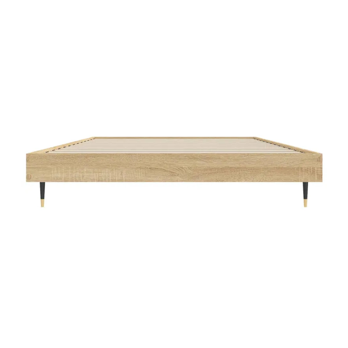 Vidaxl Einzelbett in Sonoma-Eiche ohne Matratze, Modernes Bettgestell aus Holzwerkstoff und Metall, B: 100 cm, L: 200 cm - Bild 1