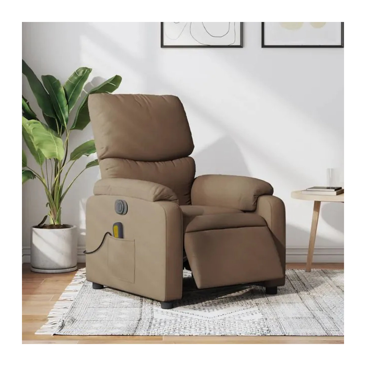 Vidaxl Elektrischer Massagesessel als Relaxsessel aus Stoff in Braun - Bild 1