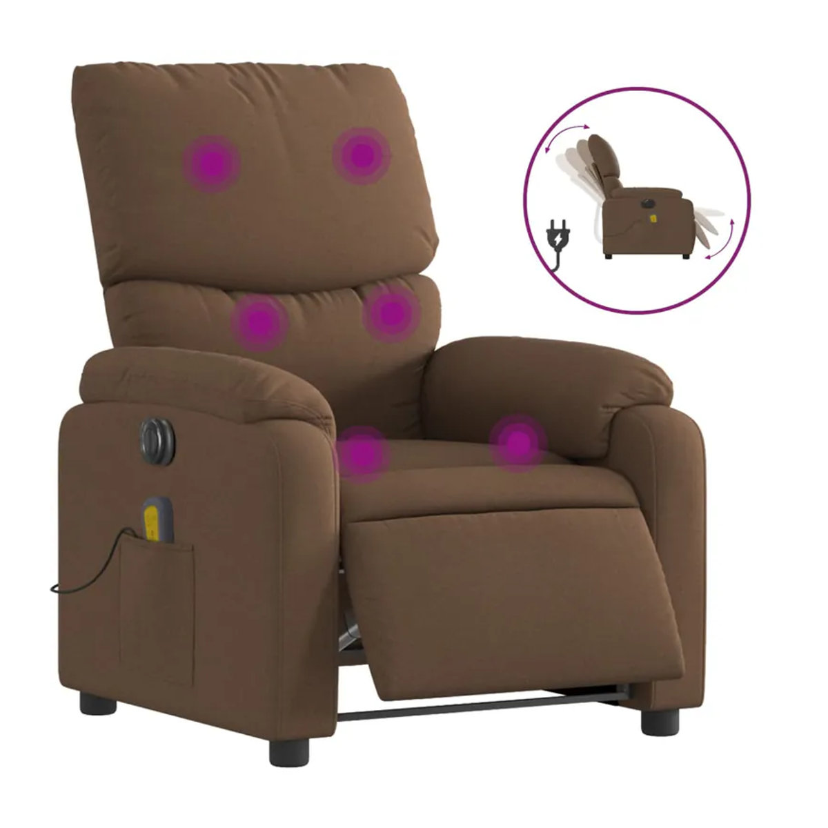 Vidaxl Elektrischer Massagesessel als Relaxsessel aus Stoff in Braun - Bild 6