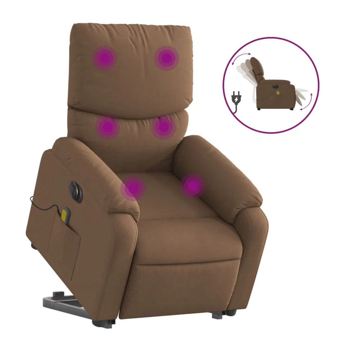 Vidaxl Elektrischer Massagesessel mit Aufstehhilfe als Relaxsessel in Braun - Bild 2