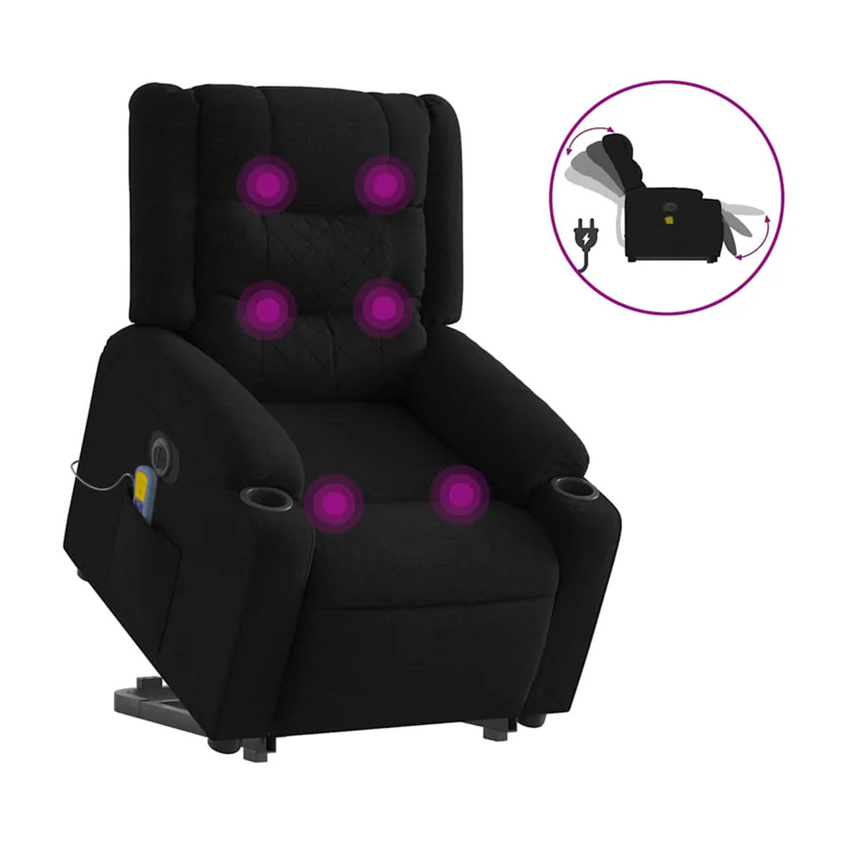 Vidaxl Elektrischer Massagesessel mit Aufstehhilfe als Relaxsessel in Schwarz - Bild 3