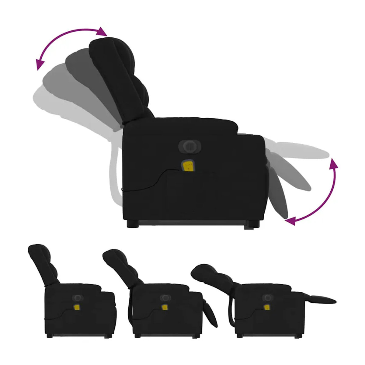 Vidaxl Elektrischer Massagesessel mit Aufstehhilfe als Relaxsessel in Schwarz - Bild 8