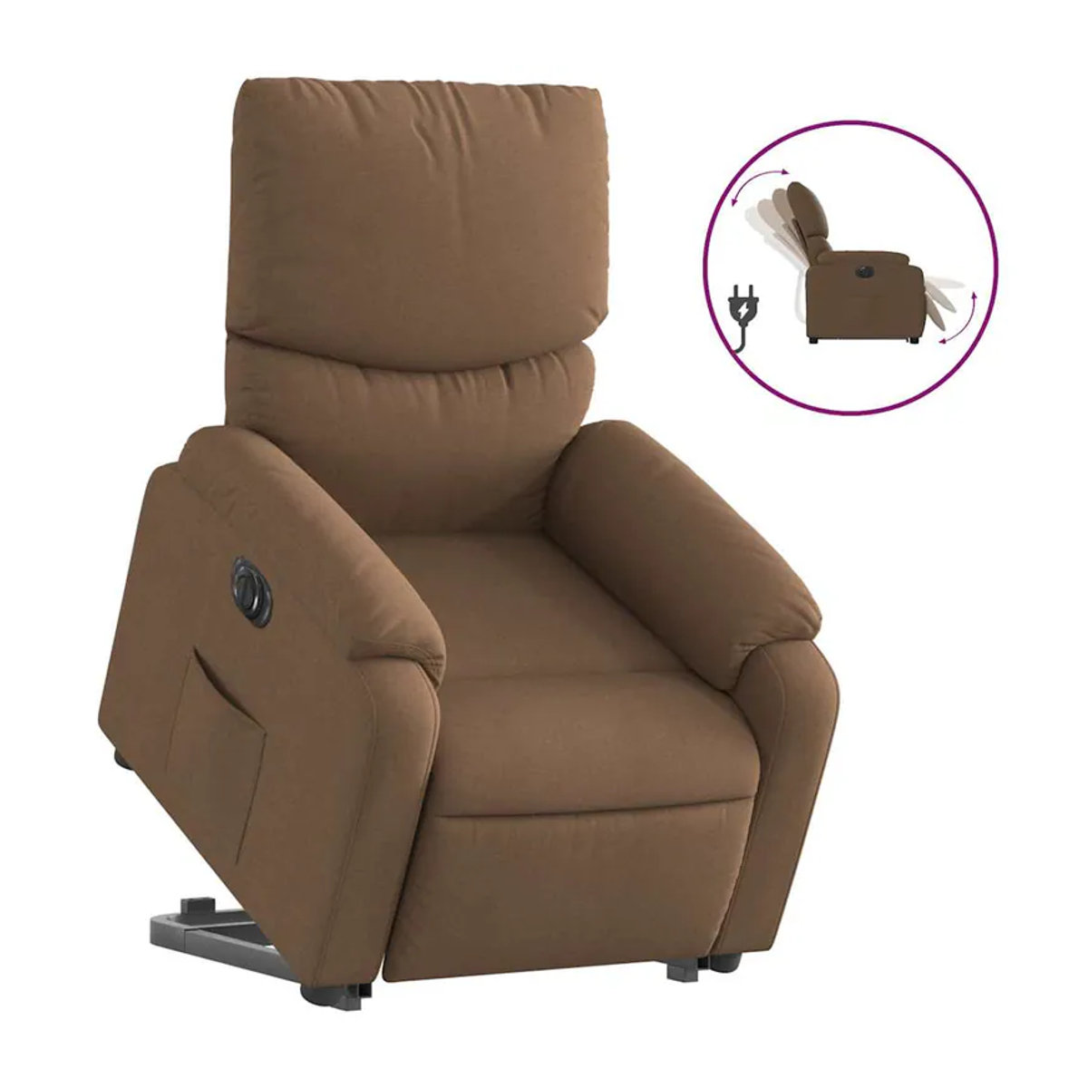 Vidaxl Elektrischer Massagesessel mit Aufstehhilfe in Braun - Bild 5