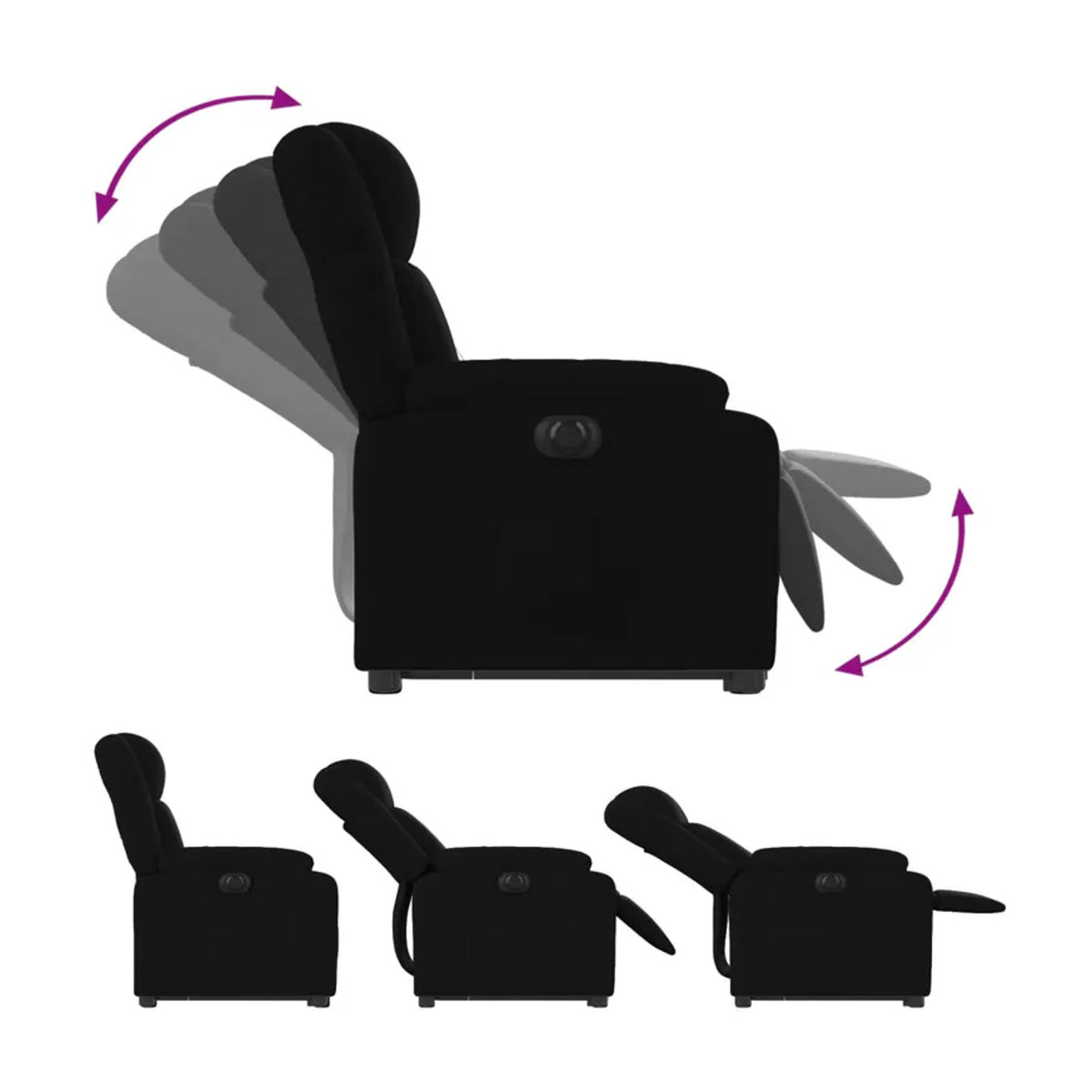 Vidaxl Elektrischer Massagesessel mit Aufstehhilfe in Schwarz - Bild 6