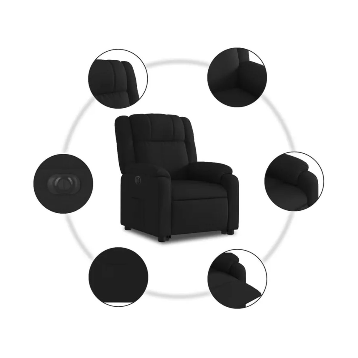 Vidaxl Elektrischer Massagesessel mit Aufstehhilfe in Schwarz - Bild 7