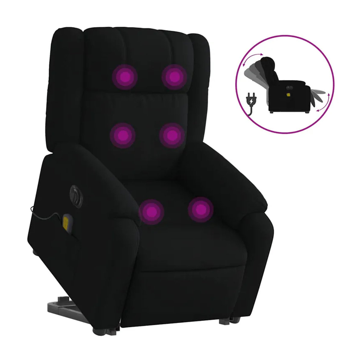 Vidaxl Elektrischer Massagesessel mit Aufstehhilfe in Schwarz - Bild 2