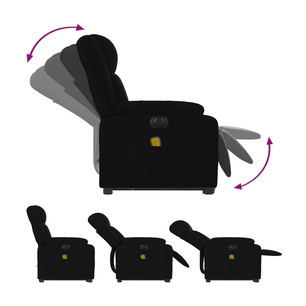 Vidaxl Elektrischer Massagesessel mit Aufstehhilfe in Schwarz - Bild 5