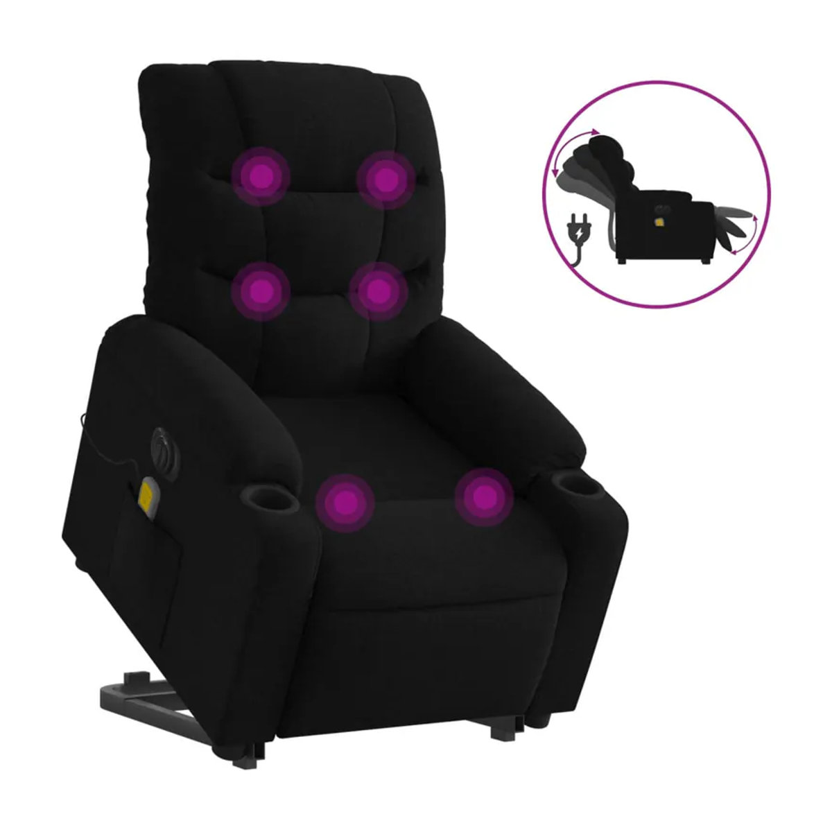 Vidaxl Elektrischer Massagesessel mit Aufstehhilfe in Schwarz - Bild 8