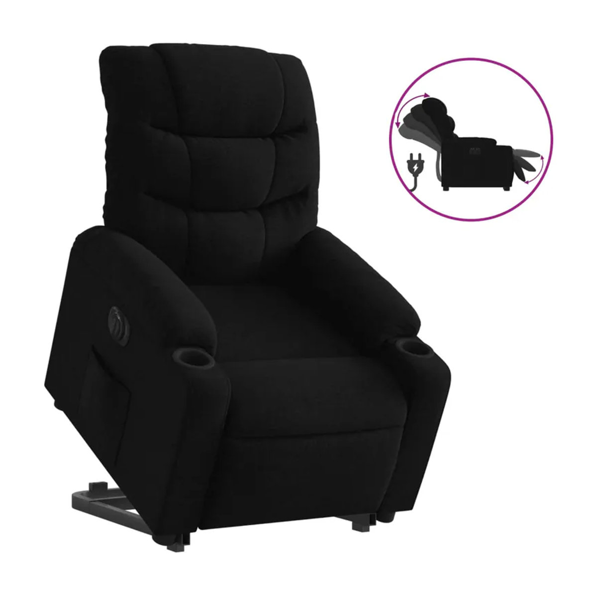 Vidaxl Elektrischer Massagesessel mit Aufstehhilfe in Schwarz aus Stoff - Bild 5