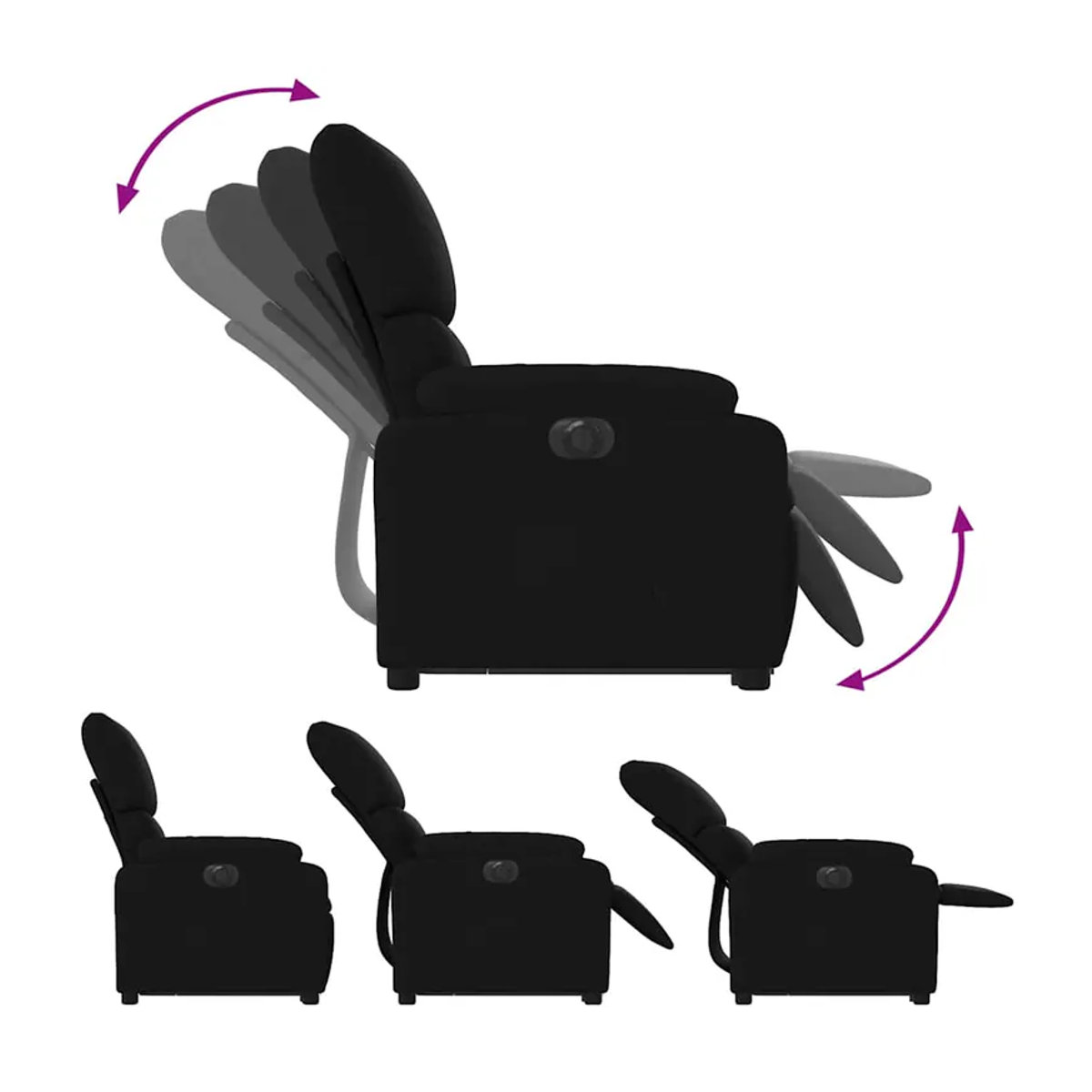 Vidaxl Elektrischer Massagesessel mit Aufstehhilfe in Schwarz im modernen Design - Bild 5