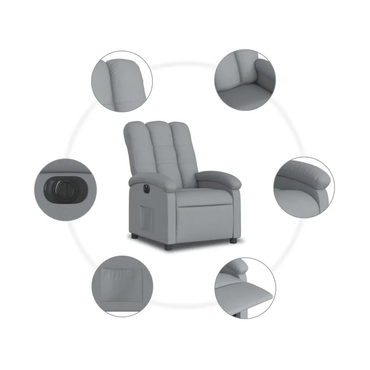 Vidaxl Elektrischer Relax-Sessel in Grau mit Stoffbezug - Bild 2