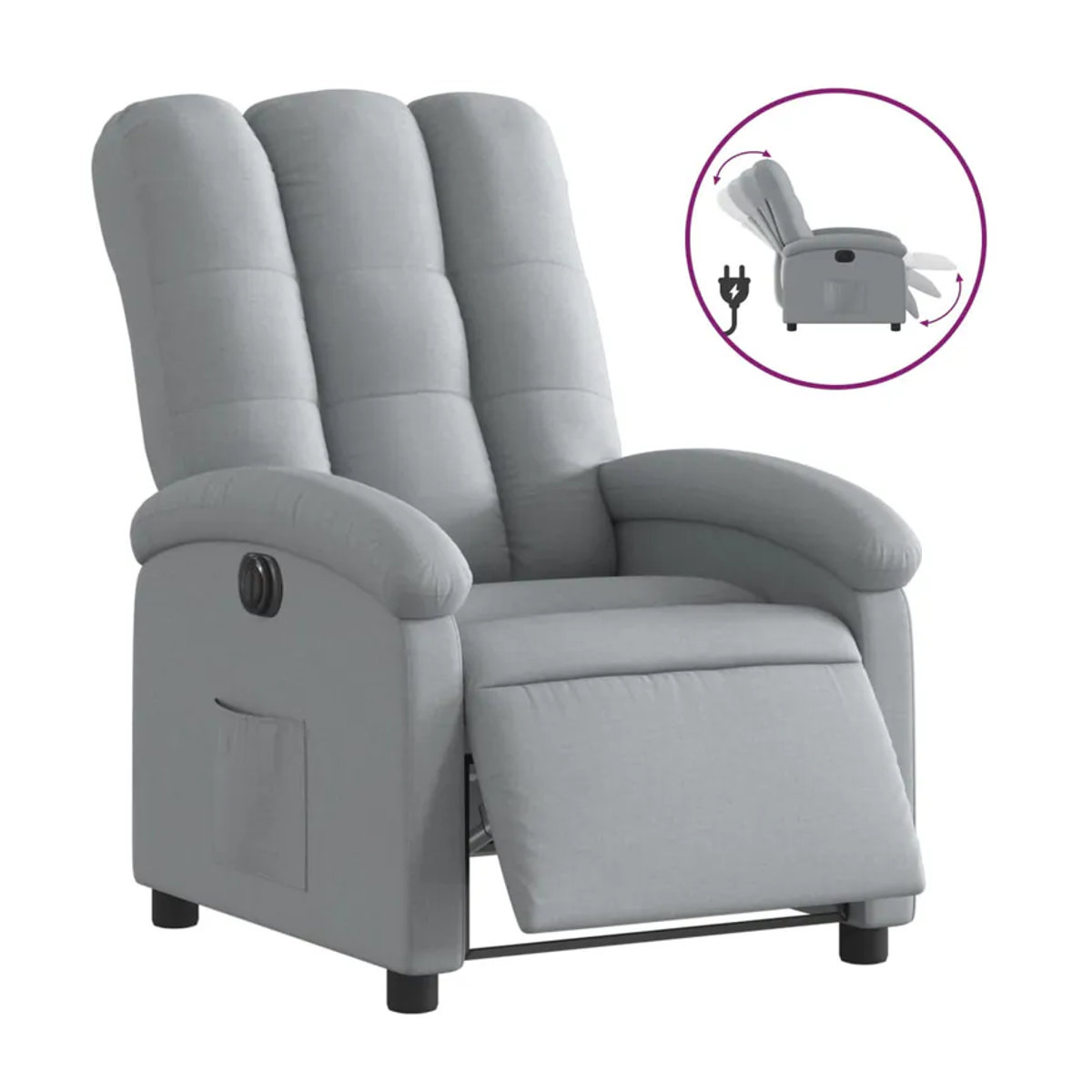 Vidaxl Elektrischer Relax-Sessel in Grau mit Stoffbezug - Bild 5