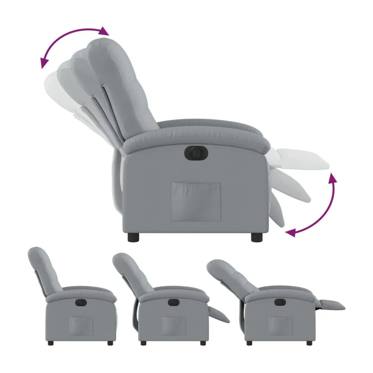 Vidaxl Elektrischer Relax-Sessel in Grau mit Stoffbezug - Bild 7