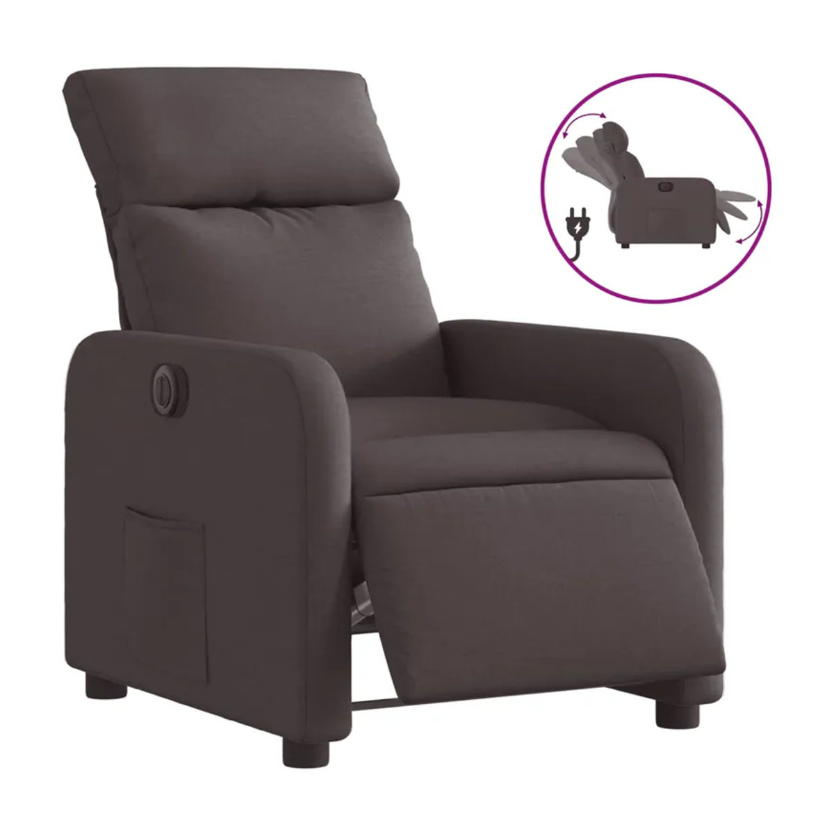 Vidaxl Elektrischer Relaxsessel in Braun mit Stoffbezug im modernen Design - Bild 8