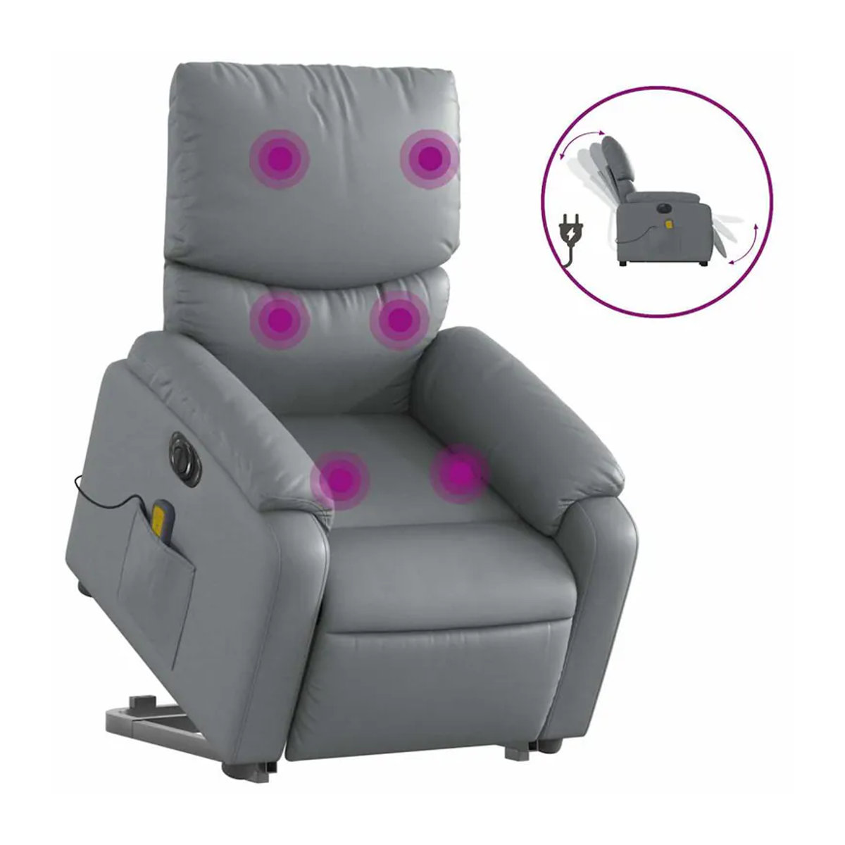 Vidaxl Elektrischer Relaxsessel mit Massagefunktion in Grau - Bild 8