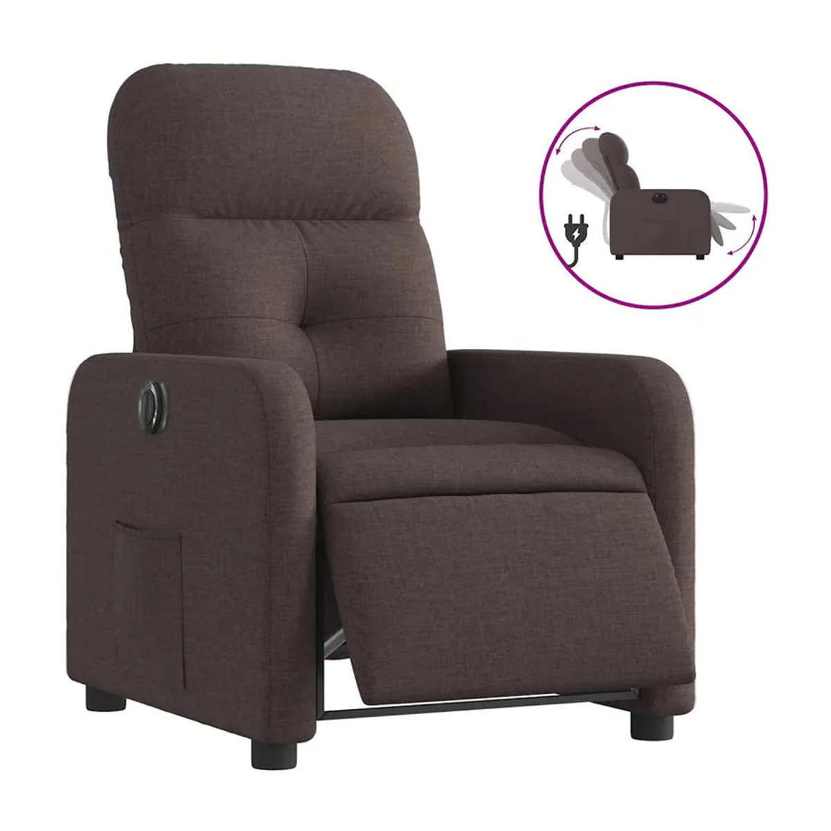 Vidaxl Elektrischer Relaxsessel Modern in Braun mit Stoffbezug - Bild 7