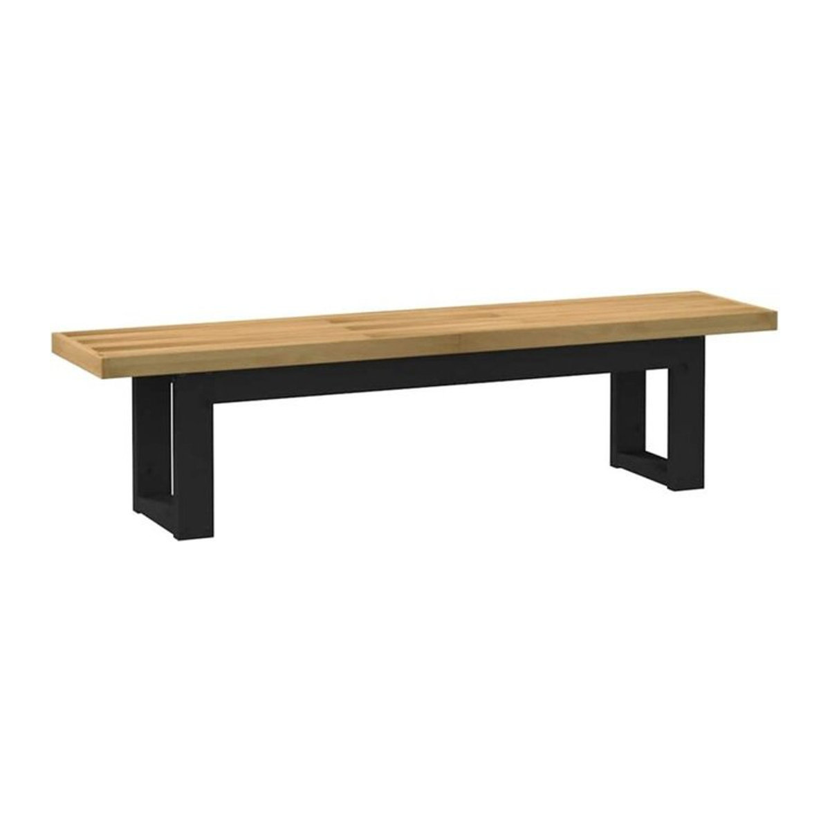 Vidaxl Esszimmerbank Noain aus Massivholz Kiefer im Landhaus und Industrial Stil, B/T/H: 180 x 40 x 45 cm, Natur/Schwarz - Bild 1