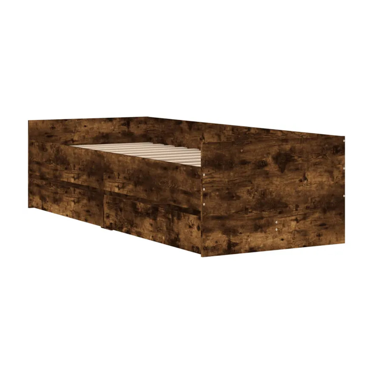 Vidaxl Funktionsbett Bettrahmen mit Schubladen aus Holzwerkstoff in Räuchereiche Braun, B/T: 100 x 200 cm - Bild 2