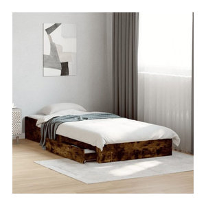 Vidaxl Funktionsbett mit Schubladen aus Holzwerkstoff in Räuchereiche Braun, B/T: 100 x 200 cm