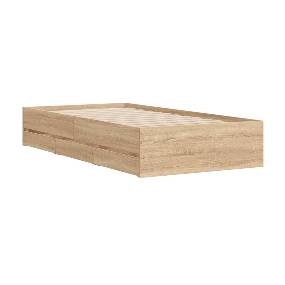 Vidaxl Funktionsbett mit Schubladen in Sonoma-Eiche, B/T/H: 90 x 190 cm - Bild 2