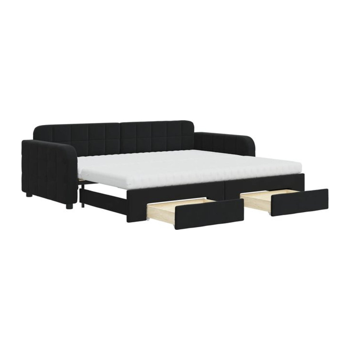 Vidaxl Funktionsbett Tagesbett aus Samt mit Schubladen in Schwarz B/T/H: 90 x 200 cm - Bild 1
