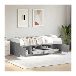 Vidaxl Funktionsbett Tagesbett mit Schubladen in Grau ohne Matratze B/T/H: 190 x 75 cm