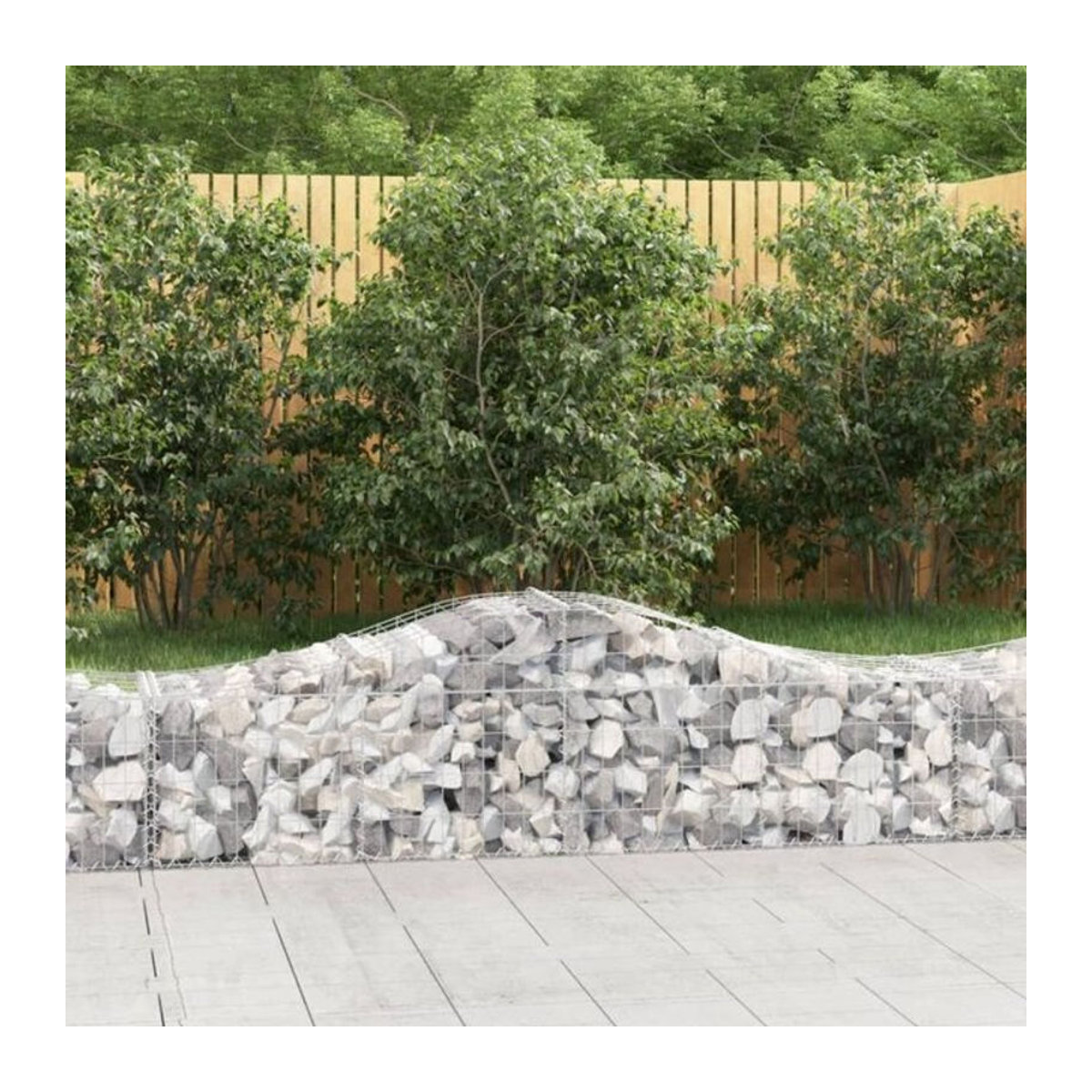 Vidaxl Gabionen mit Hochbogen aus verzinktem Eisen, 15 Stück, Farbe: Silber/Grau, B/T/H: 200 x 50 x 40/60 cm - Bild 1