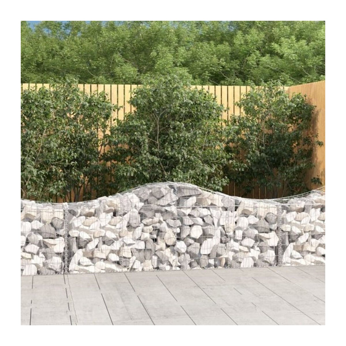 Vidaxl Gabionen mit Hochbogen aus verzinktem Eisen in Silber, 25 Stück, B/T/H: 200 x 50 x 60/80 cm - Bild 1
