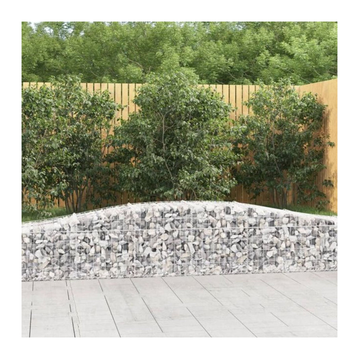 Vidaxl Gabionen mit Hochbogen aus verzinktem Eisen in Silber, 4er Set, B: 400 cm, H: 50 cm, T: 40-60 cm - Bild 1