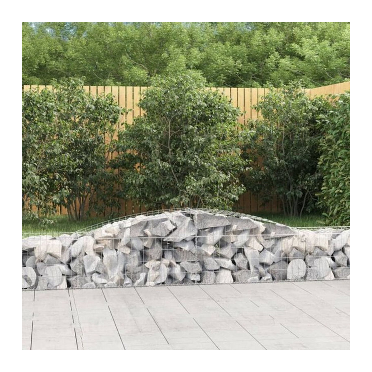 Vidaxl Gabionen mit Hochbogen aus verzinktem Metall in Silber, 4er Set, B: 400 cm, H: 50 cm, T: 40-60 cm - Bild 1