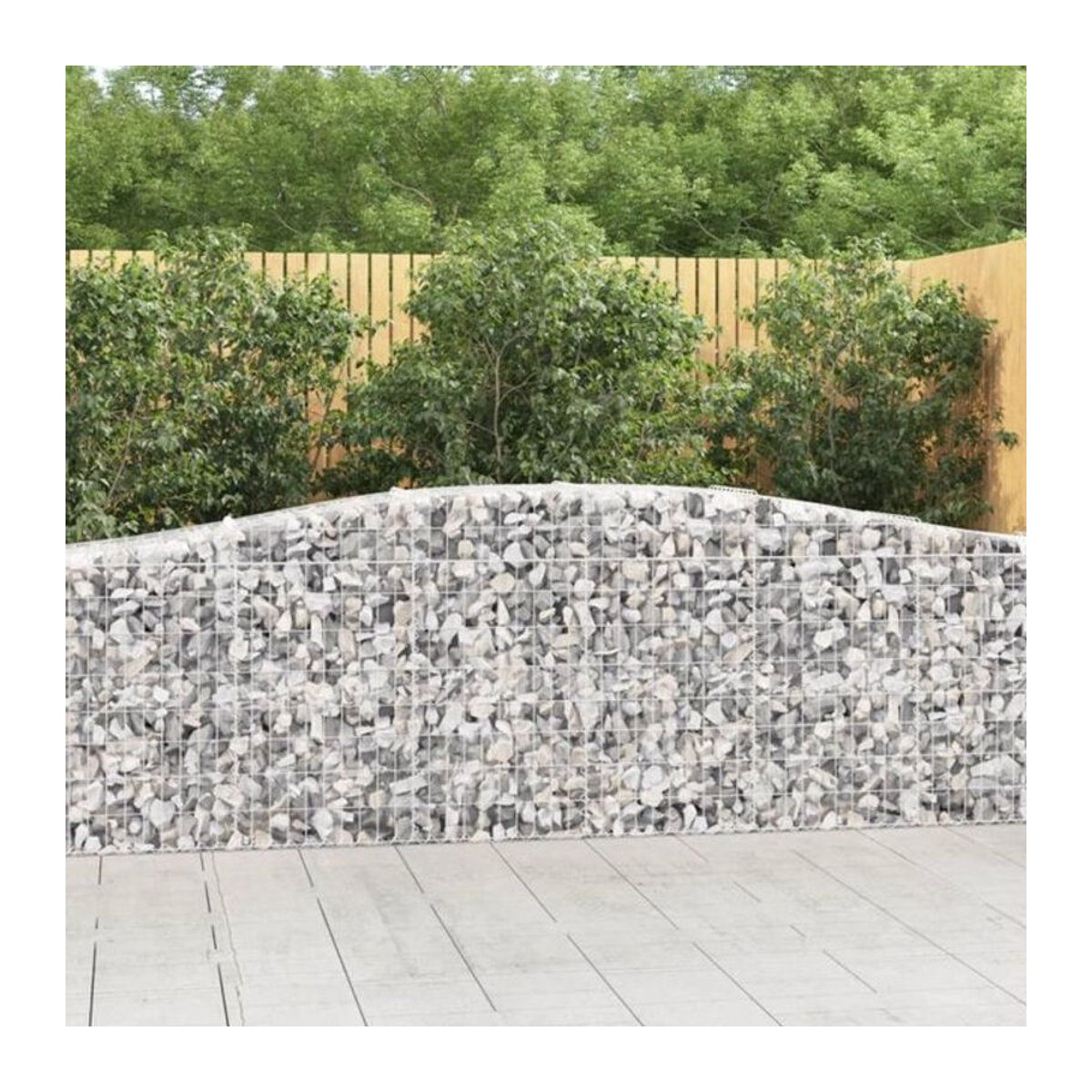Vidaxl Gabionen mit Hochbogen Set aus verzinktem Eisen in Silber, 15 Stück, B/T/H: 400 x 50 x 80/100 cm - Bild 1