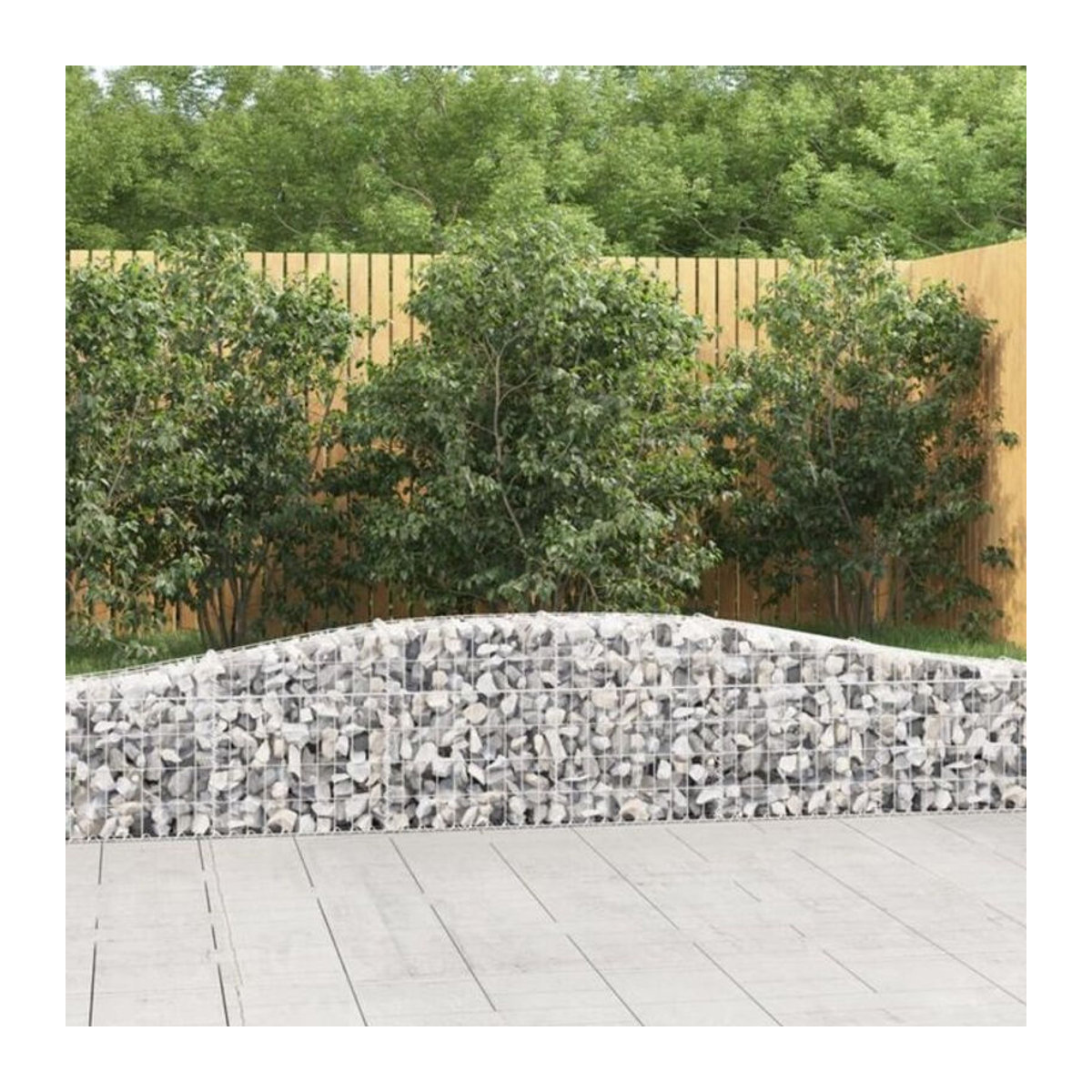 Vidaxl Gabionen mit Hochbogen Set aus verzinktem Eisen in Silber, 7 Stück, B/H/T: 400 x 30 x 40/60 cm - Bild 1