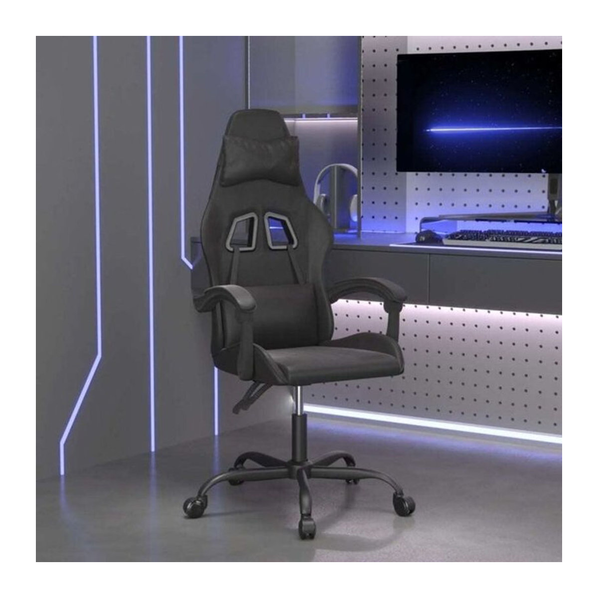 vidaxl Gamingstuhl drehbar in Schwarz aus Kunstleder - Bild 1