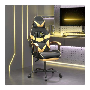 vidaxl Gamingstuhl mit Fußstütze aus Kunstleder in Schwarz und Gelb
