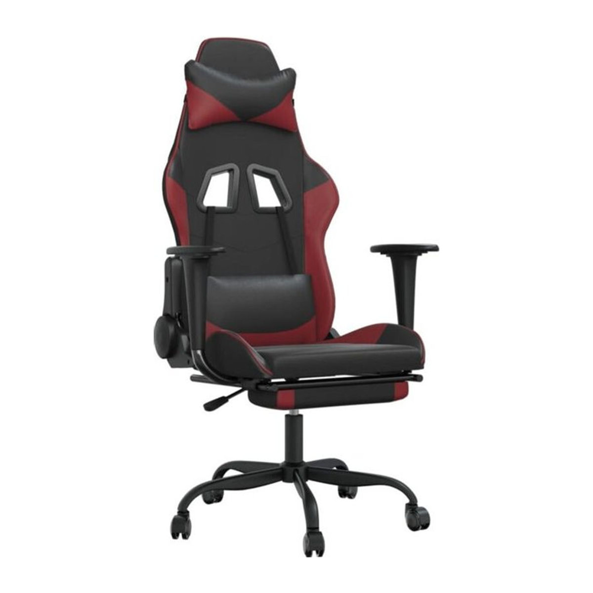 vidaxl Gamingstuhl mit Massage und Fußstütze aus Kunstleder in Schwarz-Rot - Bild 1