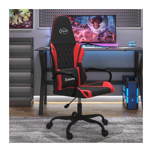 vidaxl Gamingstuhl mit Massagefunktion aus Kunstleder in Schwarz/Rot
