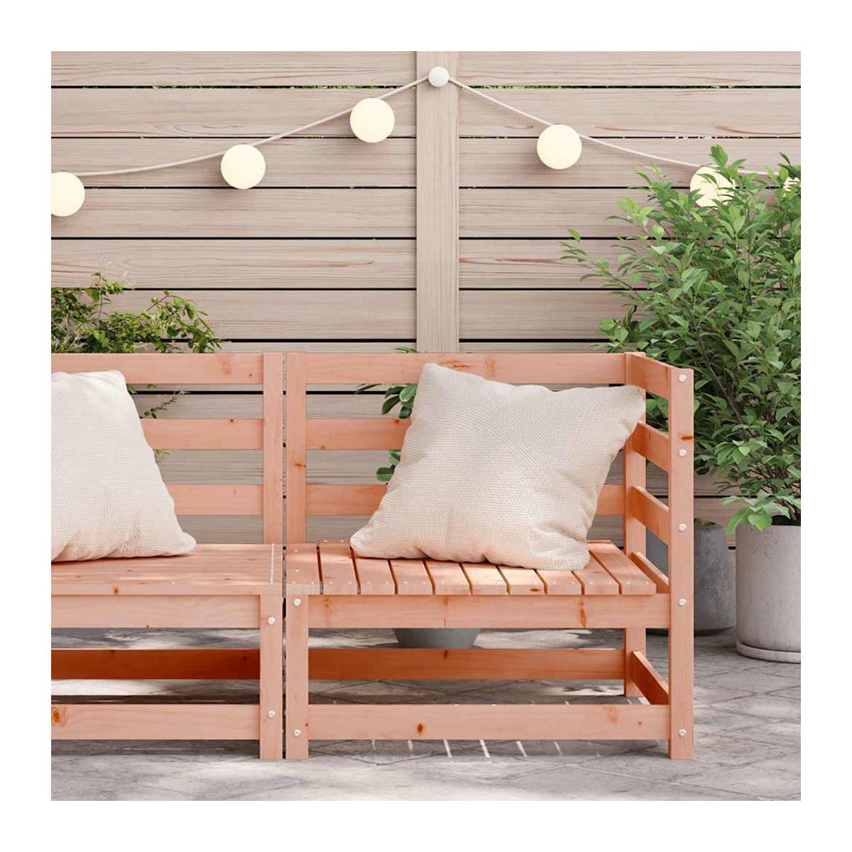 Vidaxl Garten-Ecksofa aus massivem Douglasienholz, B/T/H: 70 x 70 x 67 cm - Bild 4