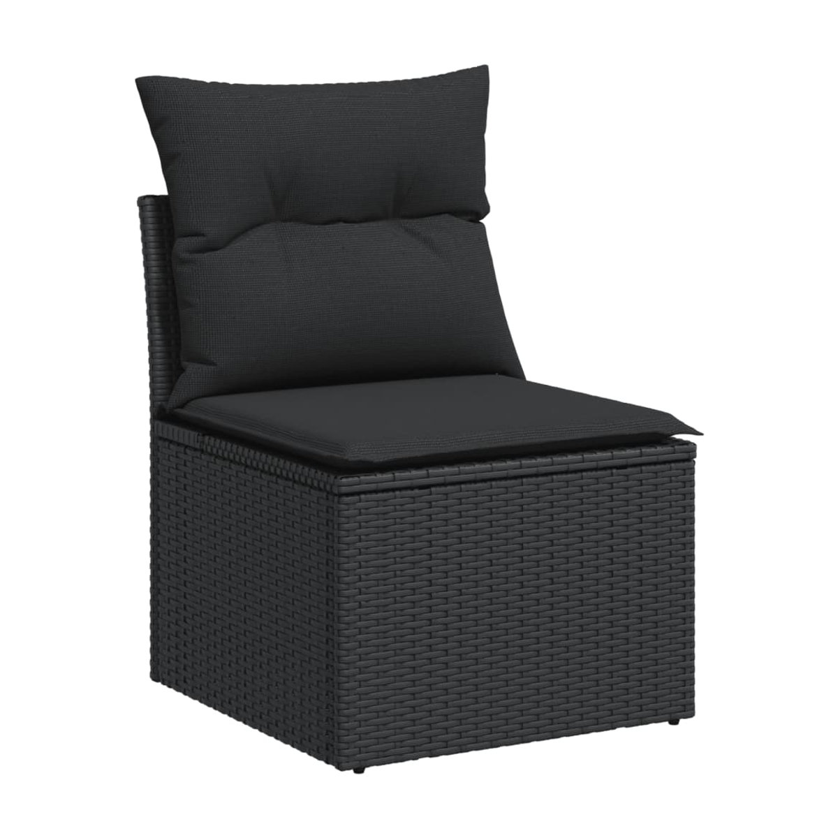 Vidaxl Garten-Sitzgruppe aus schwarzem PE-Rattan mit 5 Plätzen und Kissen im modernen Design - Bild 2
