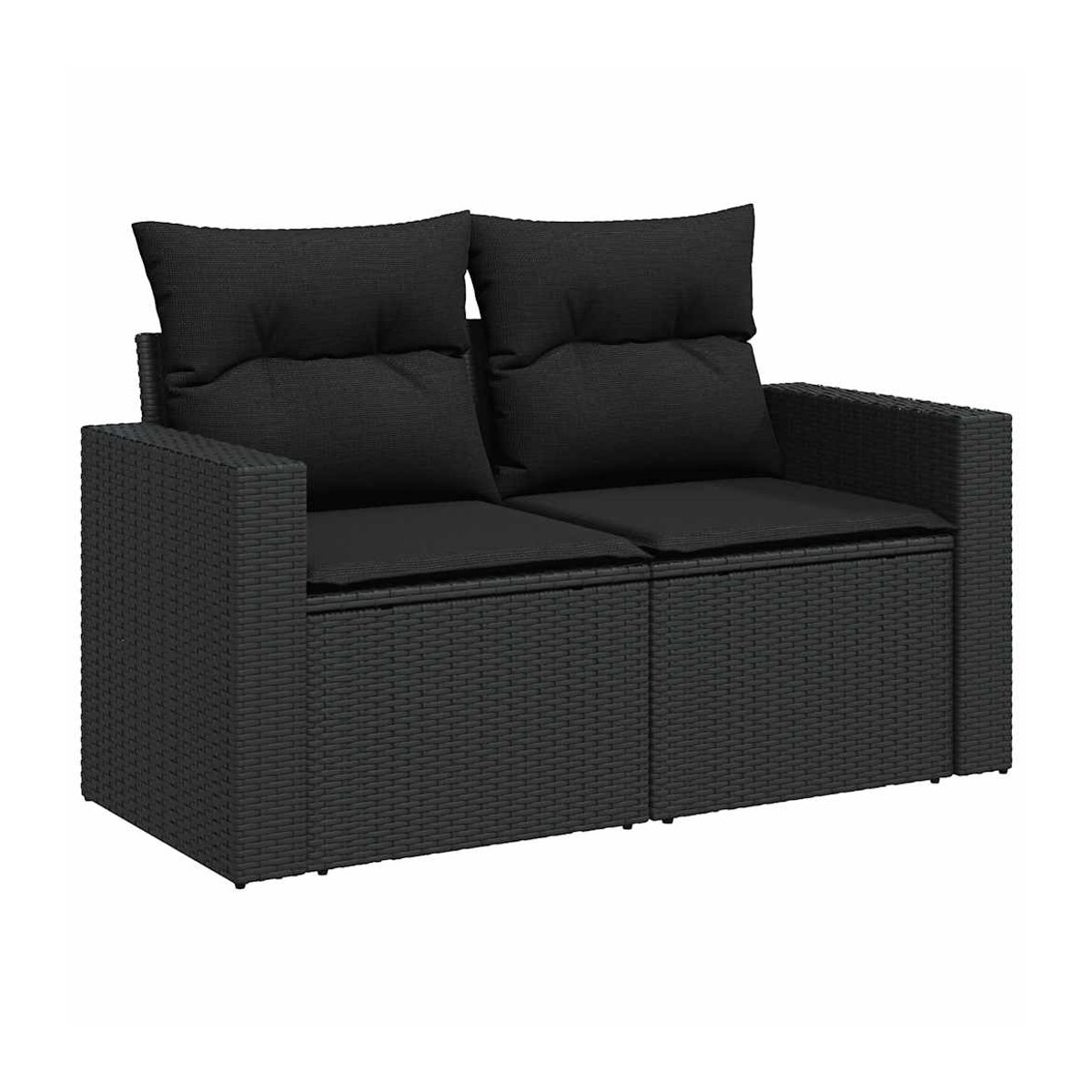 Vidaxl Garten-Sitzgruppe aus schwarzem Rattan mit Kissen für Erwachsene in modernem Design - Bild 2