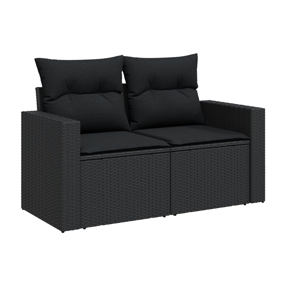 Vidaxl Garten-Sitzgruppe aus schwarzem Rattan mit Kissen für Erwachsene in modernem Design - Bild 5