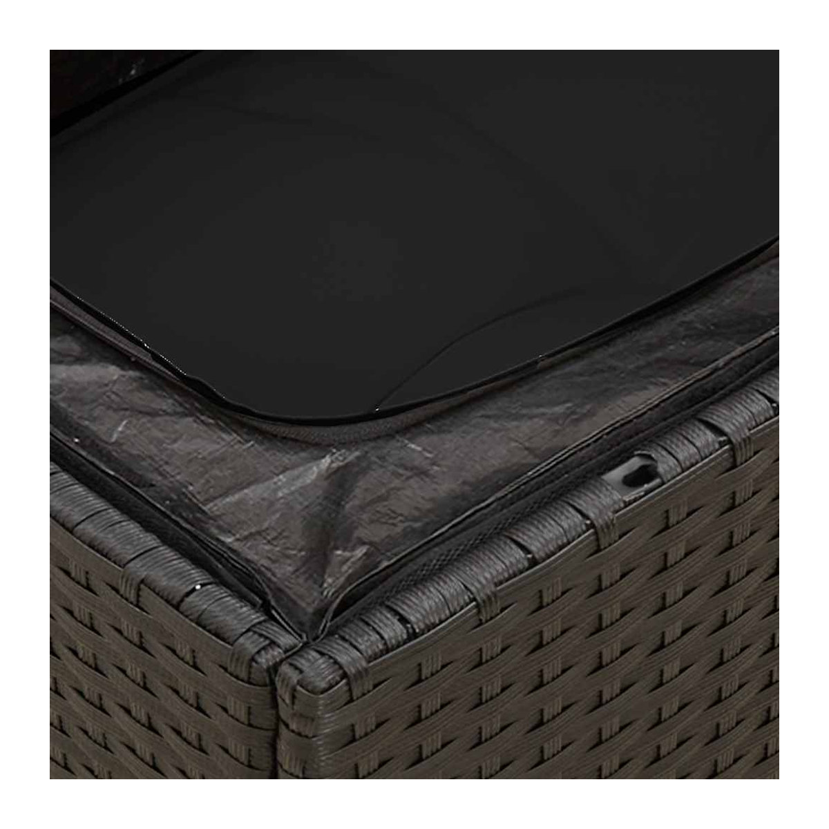 Vidaxl Garten-Sitzgruppe aus schwarzem Rattan mit Kissen im modernen Design - Bild 3