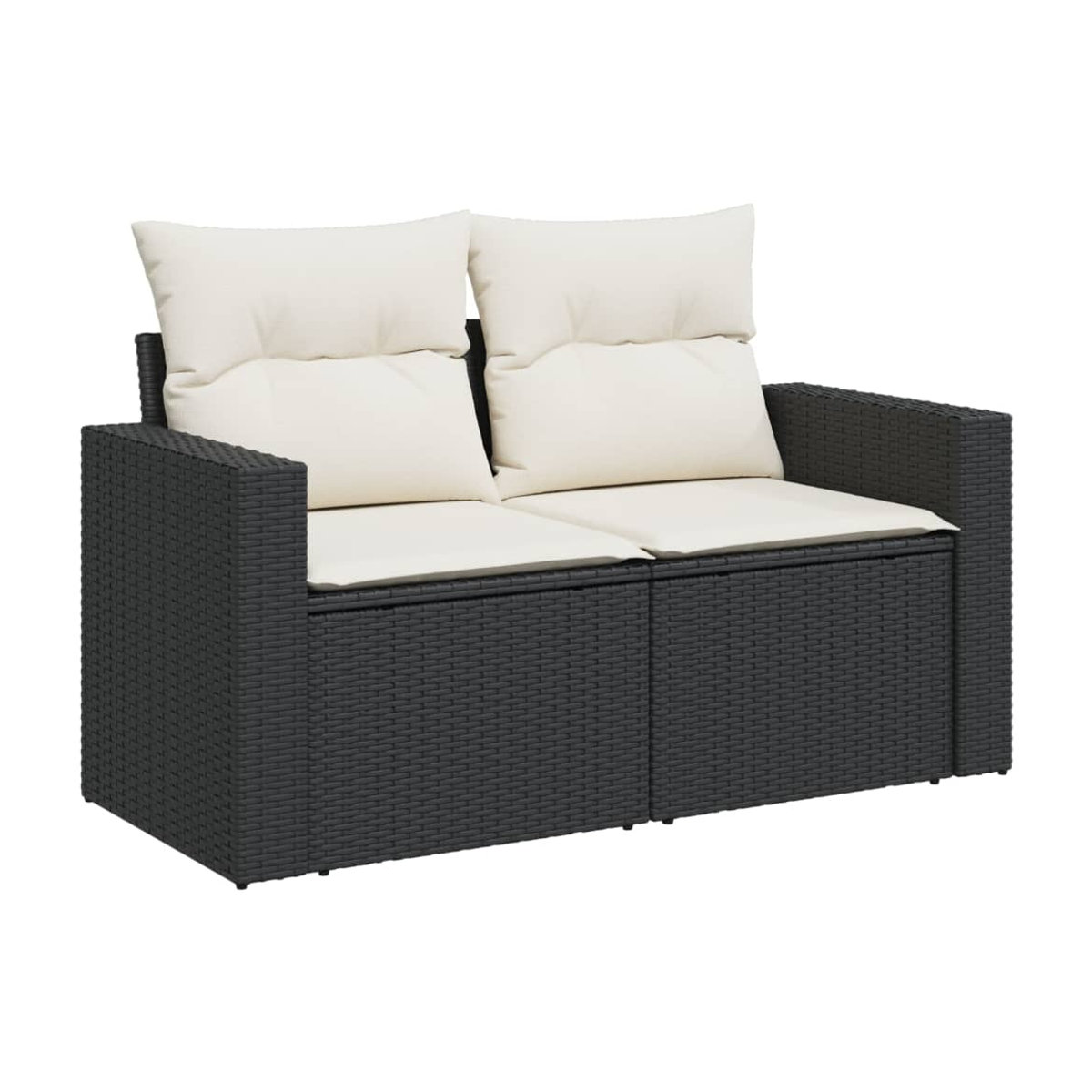 Vidaxl Garten-Sitzgruppe aus schwarzem Rattan mit Kissen im modernen Design - Bild 5