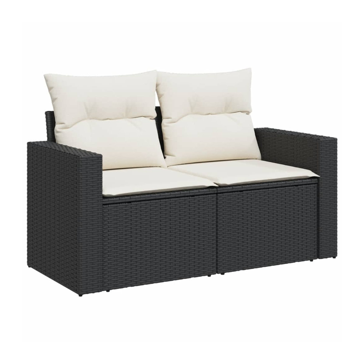Vidaxl Garten-Sitzgruppe aus schwarzem Rattan mit Kissen im modernen Design - Bild 2