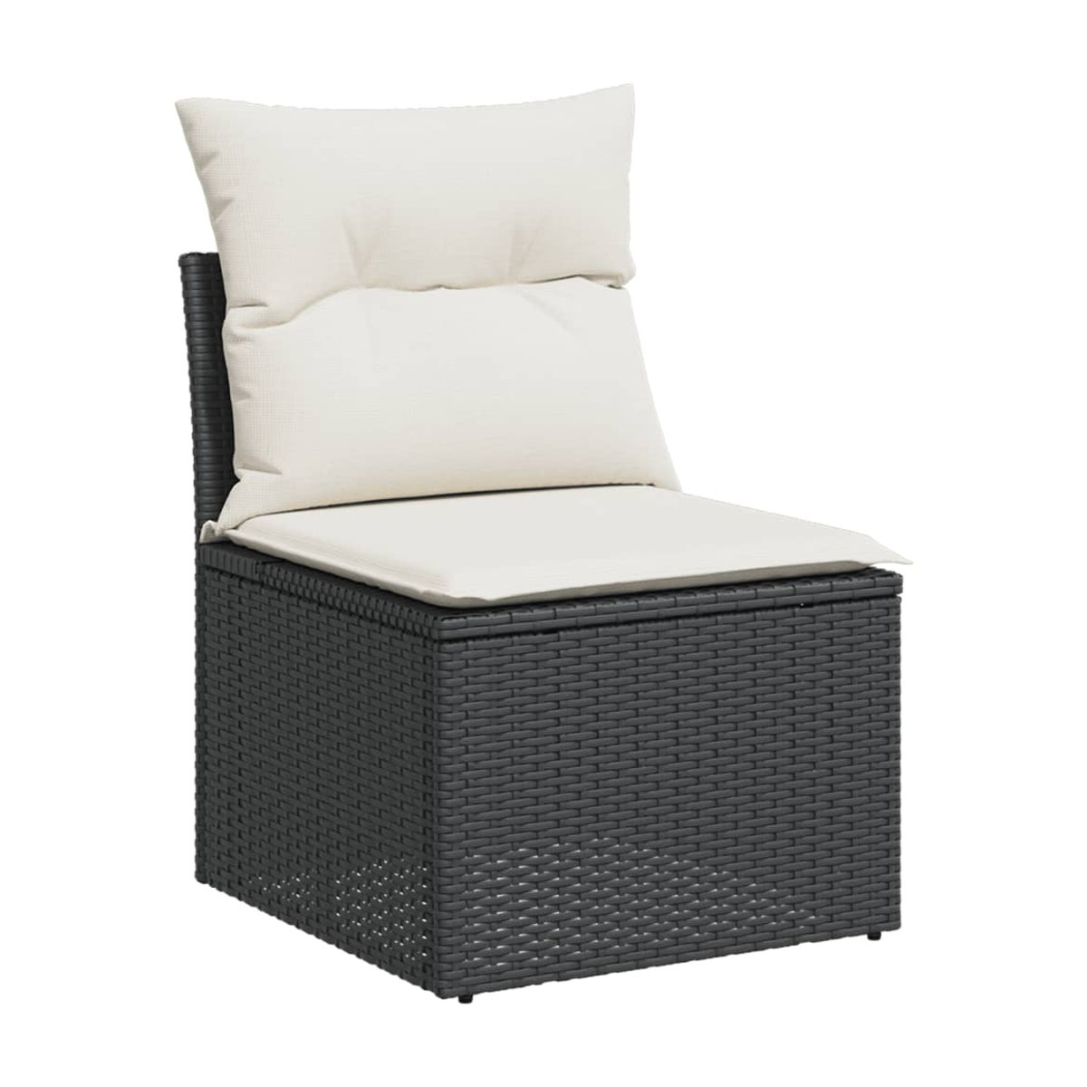 Vidaxl Garten-Sitzgruppe aus schwarzem Rattan mit Kissen im modernen Design - Bild 4