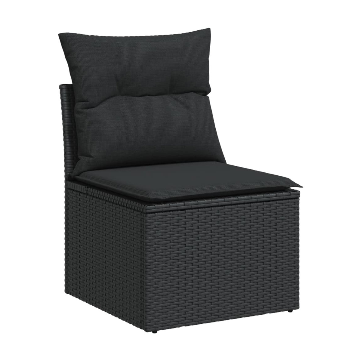 Vidaxl Garten-Sitzgruppe aus schwarzem Rattan mit Kissen im modernen Design - Bild 2