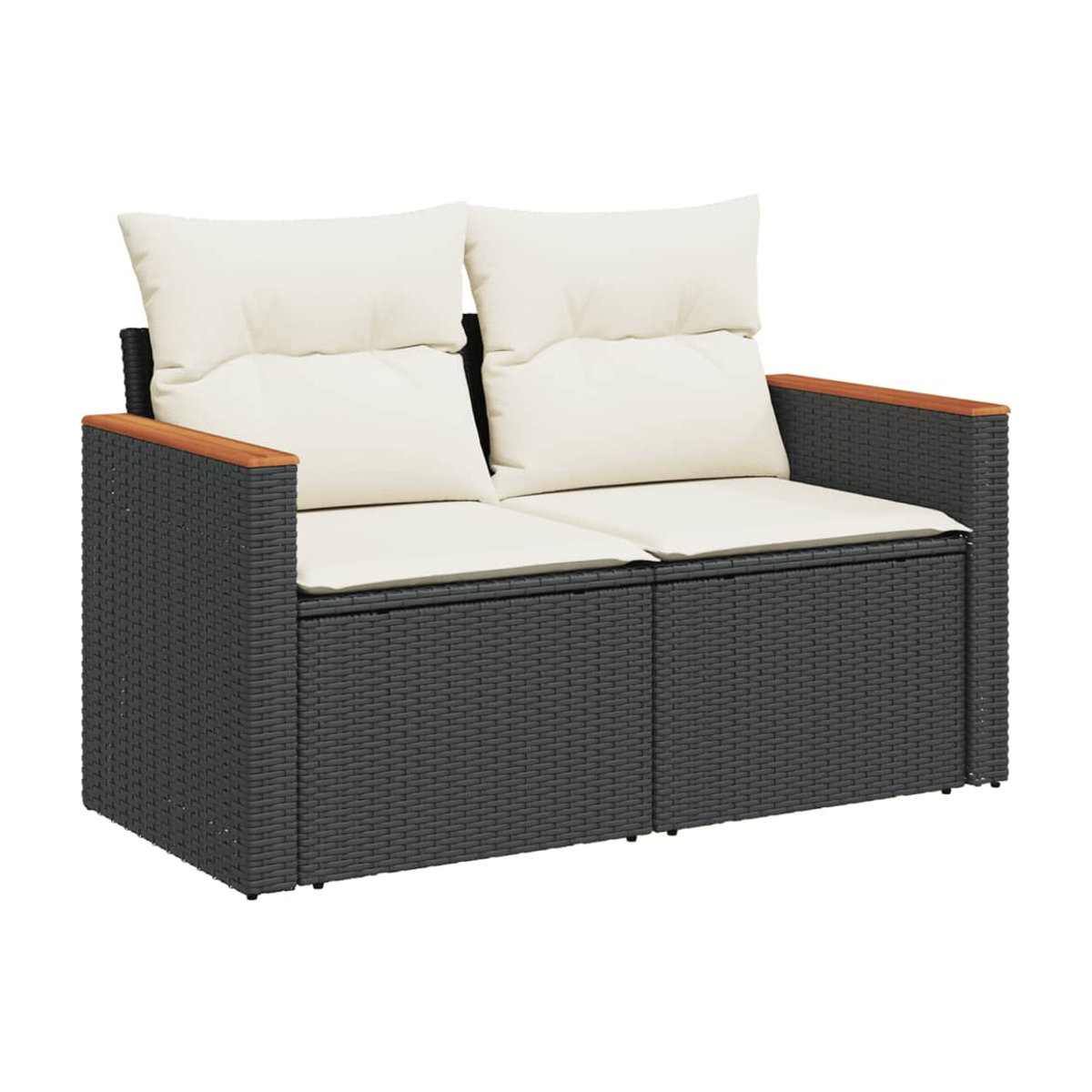 Vidaxl Garten-Sitzgruppe für 10 Personen aus schwarzem Rattan und Metall mit Kissen im modernen Design - Bild 3