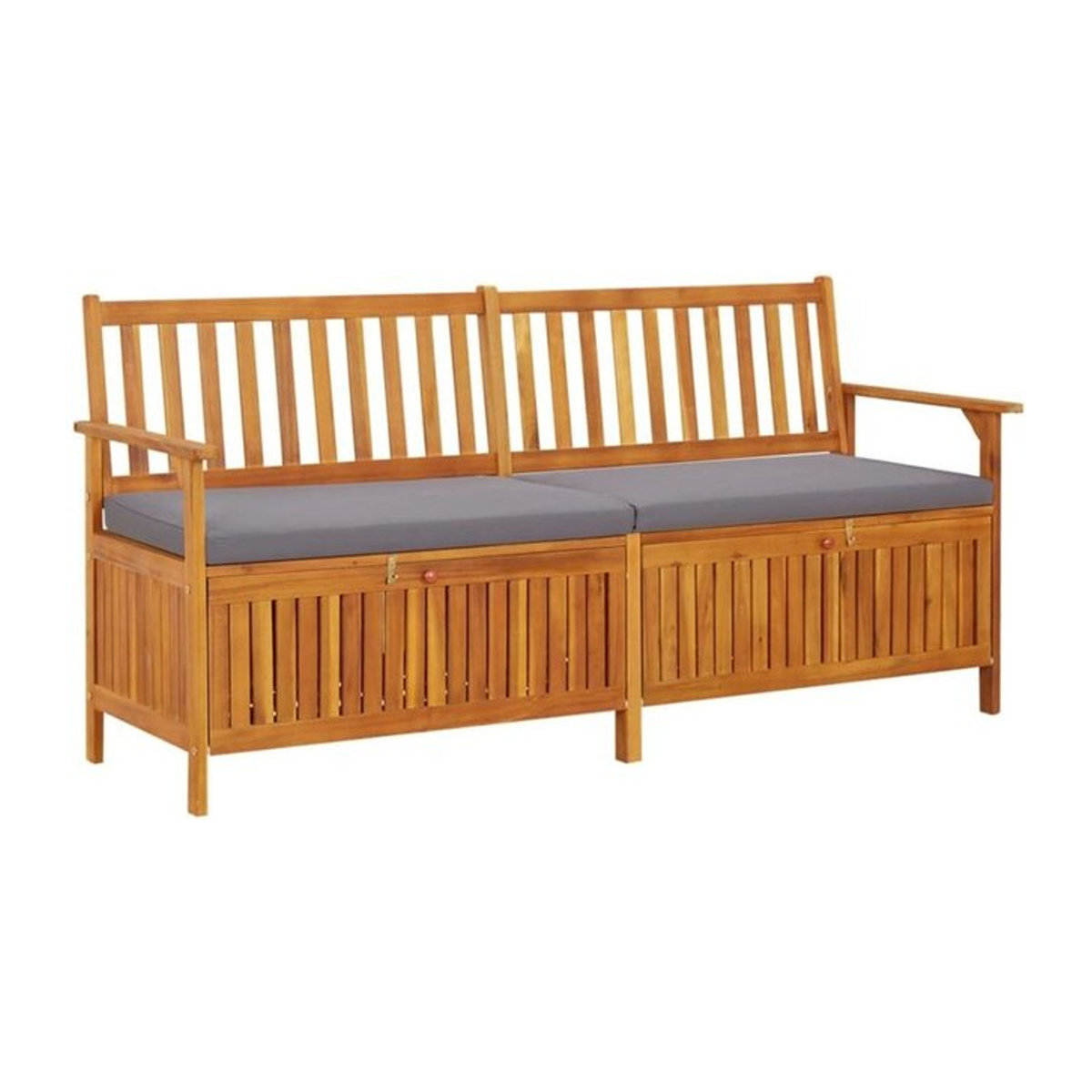 vidaxl Gartenbank als Sitztruhe aus Massivholz Akazie mit Kissen, Braun, Breite: 170 cm - Bild 1